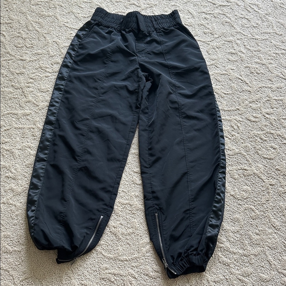 Black Jogger Pants with Zipper Details